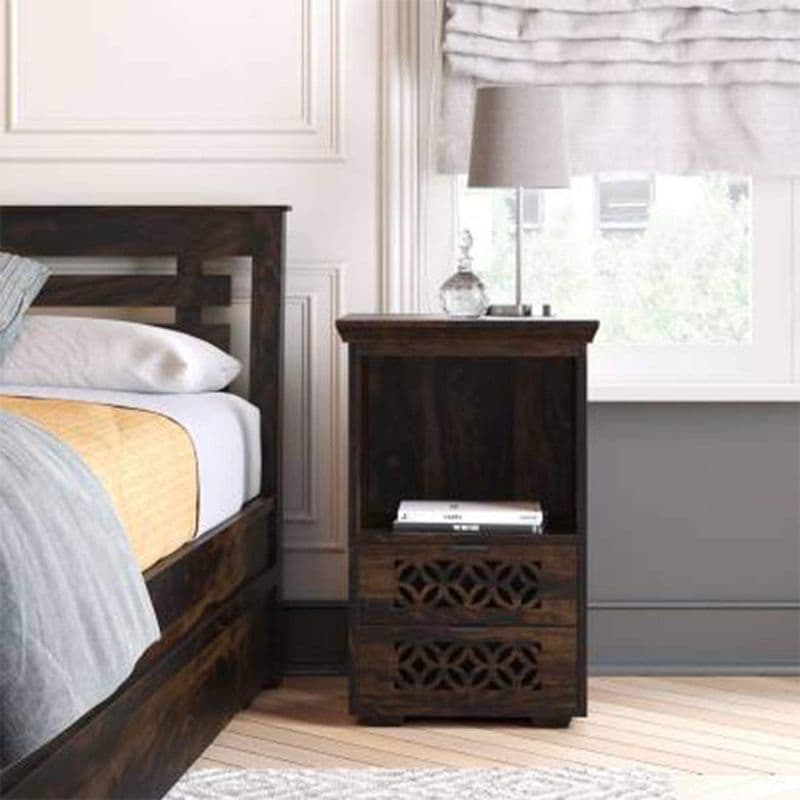 Bryden Bed Side Table In Walnut finish