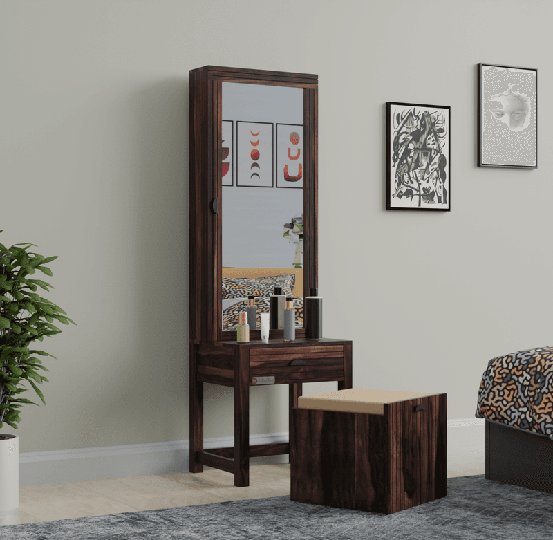 Glimmer Dressing Table in Walnut Finish